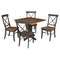 International Concepts 36 in. Solid Wood Square Dual Drop Leaf Dining Table with 4 Chairs in Hickory/Washed Coal K45-36SDP-C613-4 - alternate 1